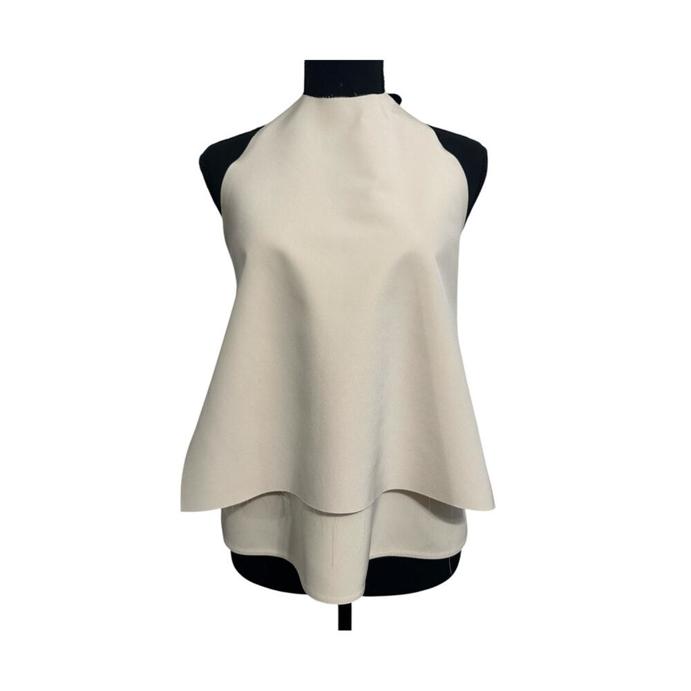Céline Ivory Silk Halter Top FR 36 Black Lambskin Strap '13 Phoebe Philo Era